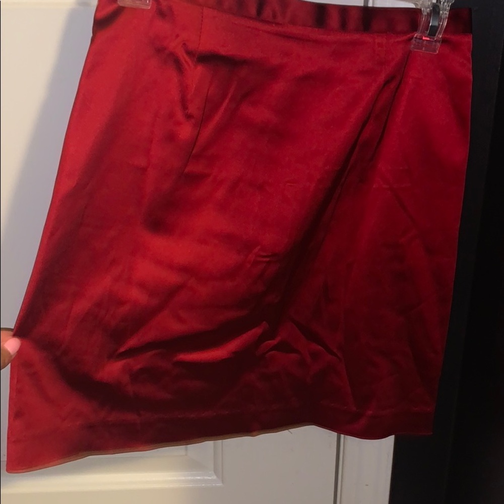 Red Silky mini skirt
